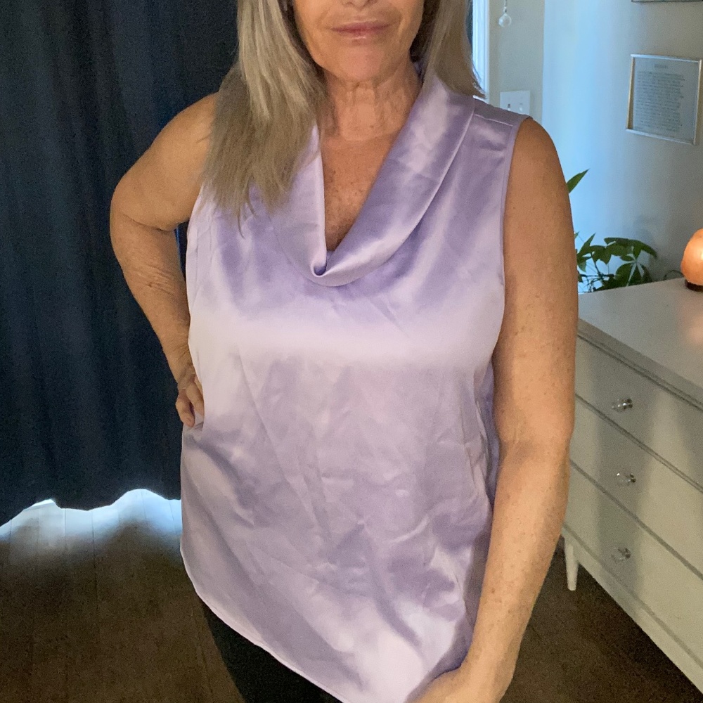 Lavender satin blouse